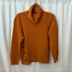 MELLODAY Burnt Orange Turtleneck Rib Knit Sweater- Size Small